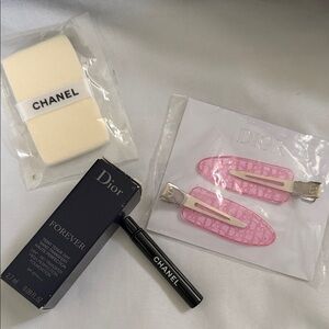 CHANEL Black lip brush, and Dior Hair Clip Set